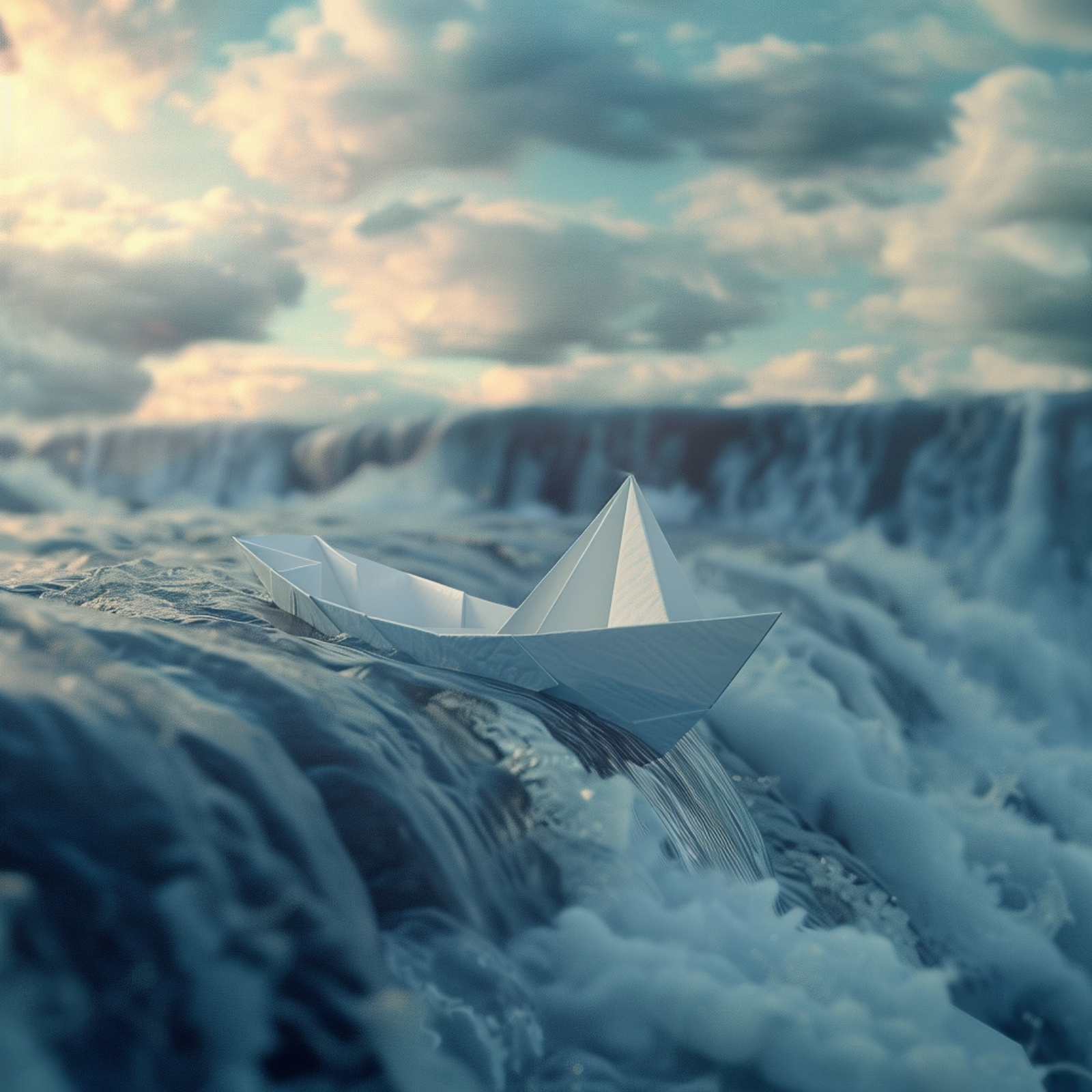 Sk11564 paper boat floating along a waterfall made from soft 33f69ead f777 4c43 b629 293fd21e2dd5 3